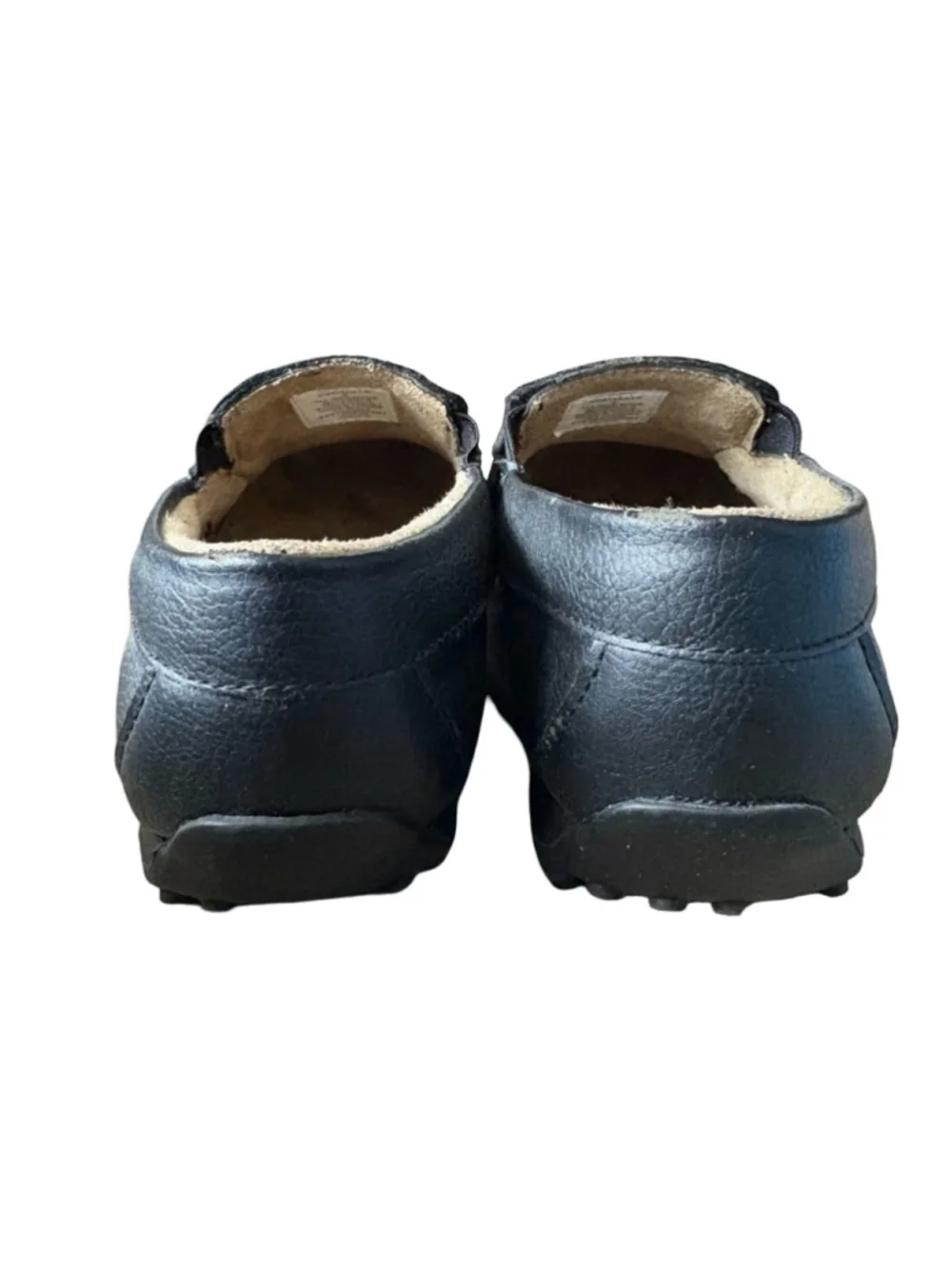 Boys Black Slip-On Leather Loafers Non Marking size 2
